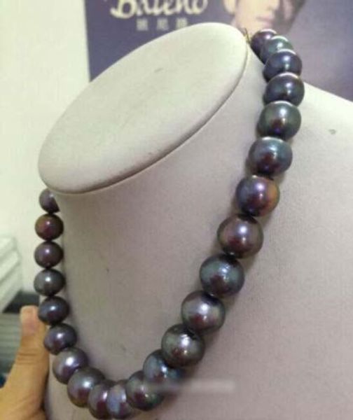 

new beautiful 18" 9-10mm tahitian black pearl necklace, Silver