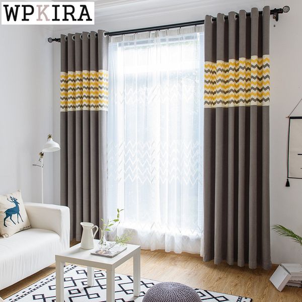 

kitchen stitching curtain chenille curtains blackout curtains shading simple living room bedroom product customized s034&40