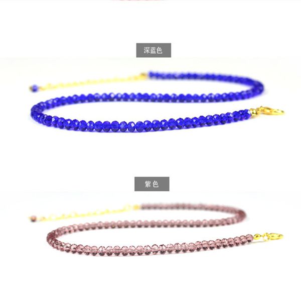 

korean crystal necklace fashion delicate crystal beads hand woven tassel necklace ornaments fashion women 2019 ornament, Golden;silver