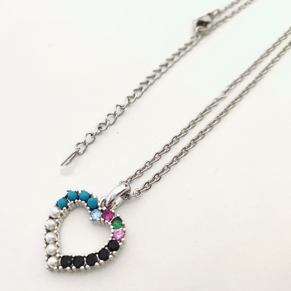 

fashion women girls silver rose gold stainless steel color crystal hollow hearts palm bear animal pendant necklace jewelry