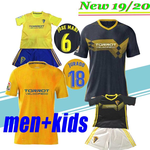 

2019 2020 cadiz soccer jerseys home away cÃ¡diz cf 19 20 camisetas de fÃºtbol juan cala bodiger jovanovic jurado men kids kit football shirts, Black;yellow