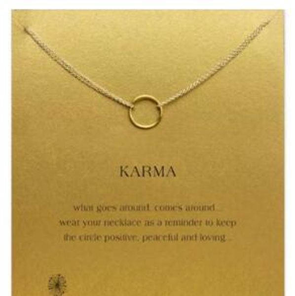 

with card cute dogeared necklace with one circle pendant necklaces (karma) card necklace and high quality, Silver