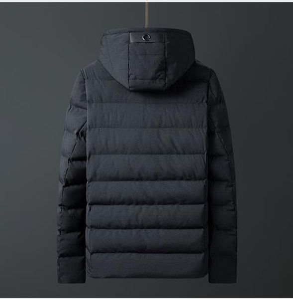 

men cotton coat 2019 new winter fashion casual solid hooded parka men outwear thickness warm zipper up oversize cotton coat, Tan;black