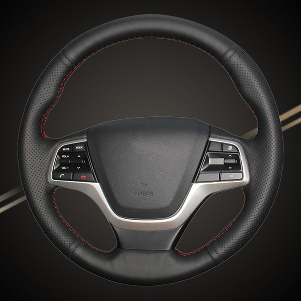 

car braid on the steering wheel cover for elantra 4 2016-2019 solaris 2017-2019 accent 2018-2019 auto covers car-styling