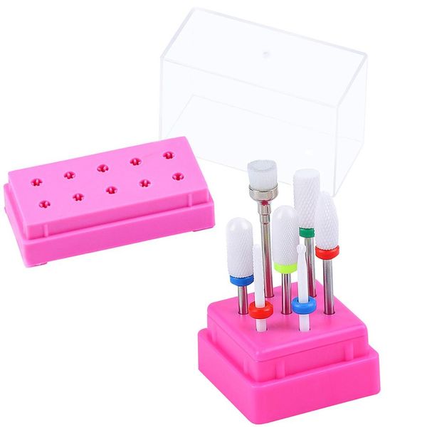 

new 7/10 holes nail drill bit box holder sanding head display stand storage rack