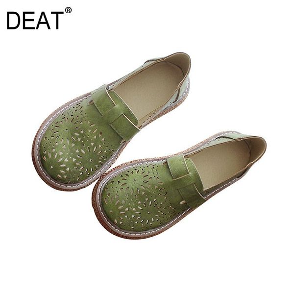 

deat] 2019 new spring summer round toe shallow pu leather hollow out casual simple flat single flat shoes women fashion 10b163, Black