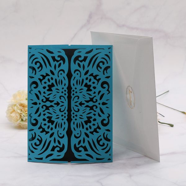 

40шт holow лазерная резка свадебные приглашения карты праздник открытка приглашение скорбим-летию пенсионного поставки перлы пригласительные, Black