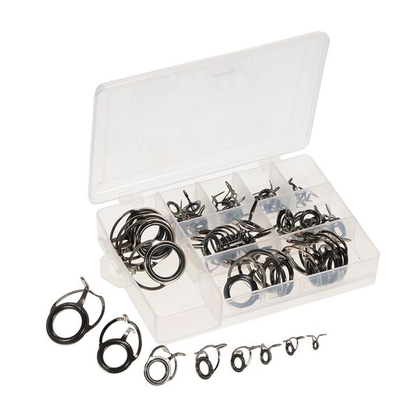 

75pcs sea fishing rod guide set tip repair kit fishing rod parts stainless steel construction for saltwater freshwater