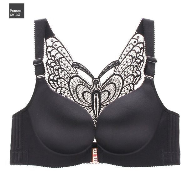 

sexy переднего закрытия размер бюстгальтера бабочка большой регулируемый push up plus размер для женщин блестки размера c d e бюстгальтер, Red;black
