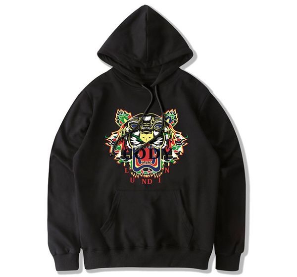 

new arrival tiger head hoodies men casual pullover streetwear sweatshirt sudadera hombre male fashion hoodie men, Black