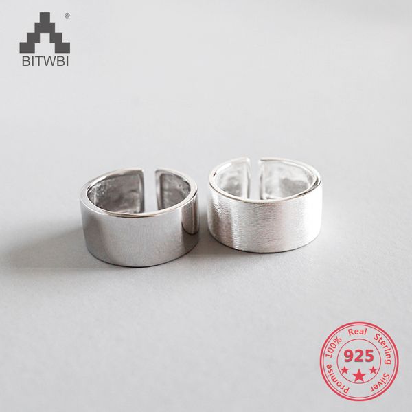 

100%925 sterling silver simple geometric wide glossy rings sterling silver jewelry, Golden;silver