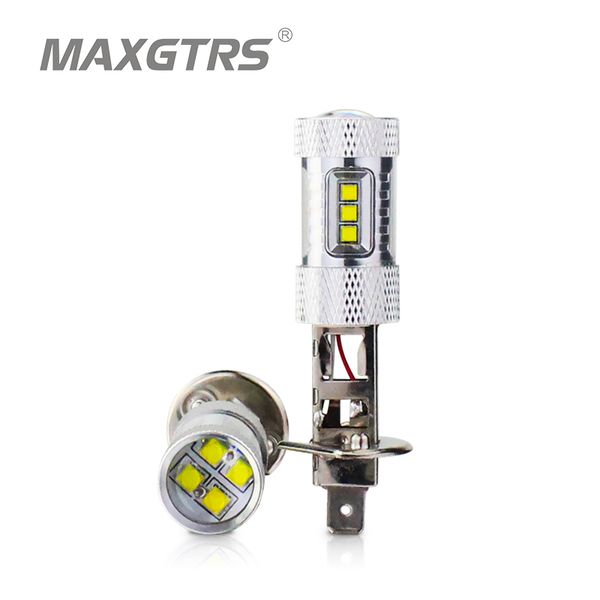 

2x h3 h1 fog 30w 50w 80w cree chip led white/red/amber car headlight lights drl daytime running lamp replacement bulb 6000k