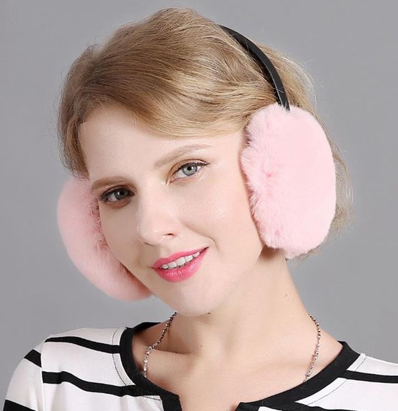 

europe and the united states winter new rabbit fur multi-color earmuffs warm fashion cute earmuffs models, Blue;gray