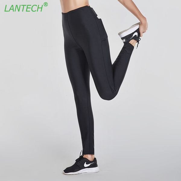 

lantech women heat sweat pants sports yoga leggings running sportswear fitness waterproof gym compression tights pants, Black;blue
