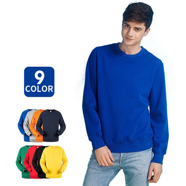 

2019 new fashion brand men's autumn and winter male casual round neck sweatshirts men's solid street color sweatshirt 3xl, Black