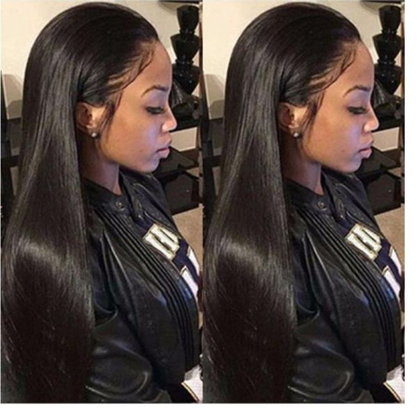 

длинные прямые естественный вид волос glueless кружева передние беспроводной полный волос парик шнурка для афро-американцев woman12-26 дюймо, Black;brown