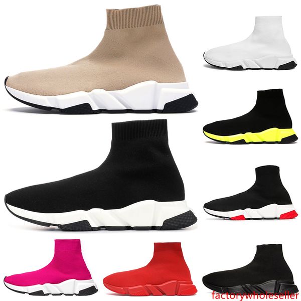 

designer sock shoes triple black white men women chaussures beige glitter volt pink fashion mens trainer runner platform sneakers
