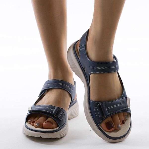 

summer women sandals wedges shoes non-slip beach open toe breathable sandals sport style shoes for women #35, Black