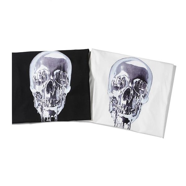 

new summer men t shirt fashion casual black shirts crystal skull pattern printed womens short sleeved cotton tees male s-xxl, White;black