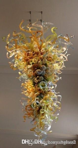 

100% mouth blown borosilicate l decorations led light long size murano glass modern crystal chandelier