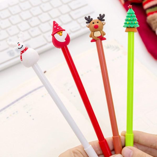 рождественская гелевая ручка, милый мультфильм творческий санта-ручка, подпись ручки, рождественский подарок для студентов