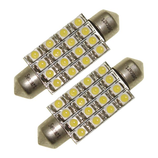 

sencart 2 шт. 16x2835smd белый интерьер автомобиля купол dc 12v лампа лампы 39 мм 1.5 вт