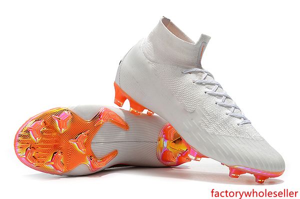

white original mercurial superfly vi 360 elite fg soccer shoes outdoor football boots mens cr7 soccer cleats