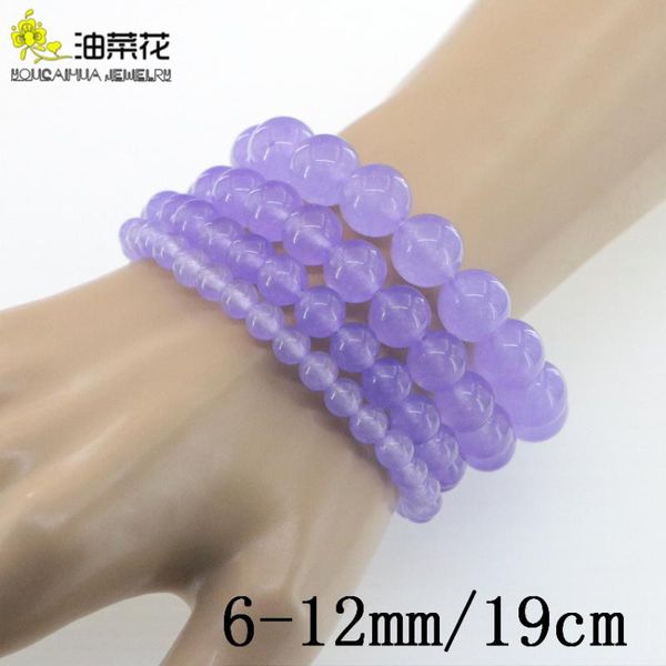 

fashion natural stone violet jades 6-12mm round bead bracelet crystals gems accessories yoga man woman gift christmas wholesale, Black