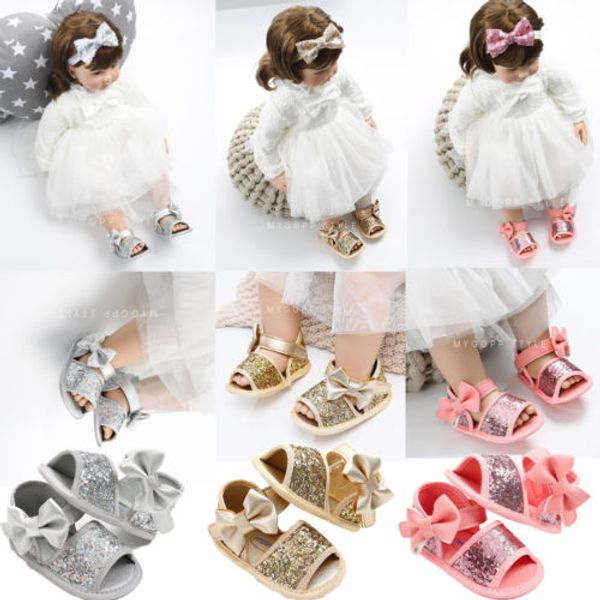 

fashion princess baby infant kids girl soft sole crib toddler summer sandals shoes 0-18m, Black;red