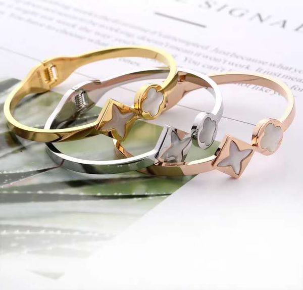

okdesigner of the latest fashion brand titanium steel simple bracelet 18k gold rose silver bracelet women trend in 2020, Golden;silver