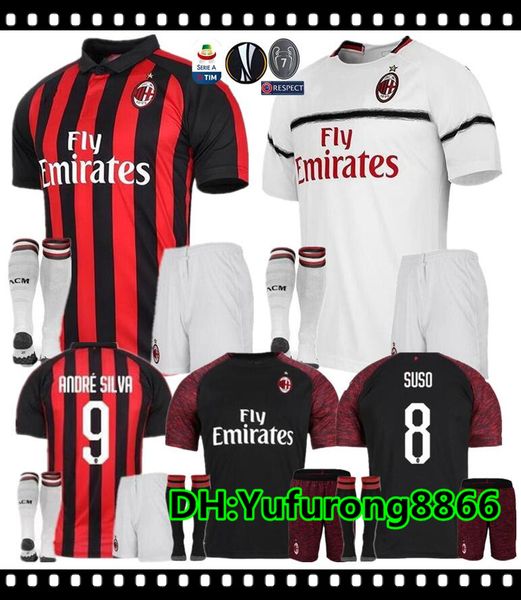

2018 19 milan occer jer ey kit ock 18 19 higuain home occer hirt cu tomized 9higuain 10 calhanoglu 19 bonucci football hirt