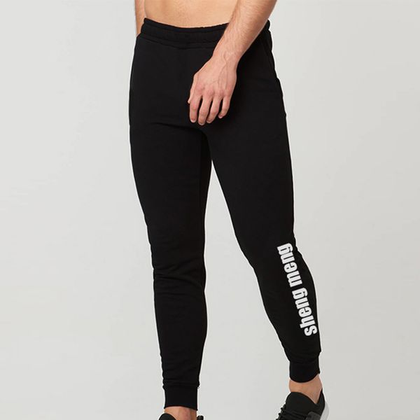 

fashion men's sport jogging fitness pant casual loose sweatpants drawstring pant, Black
