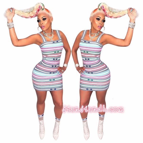 

3785 cross-border 2019 summer new products european and american foreign trade women's printed vest dress nightclub skirt 8232070, Black;gray