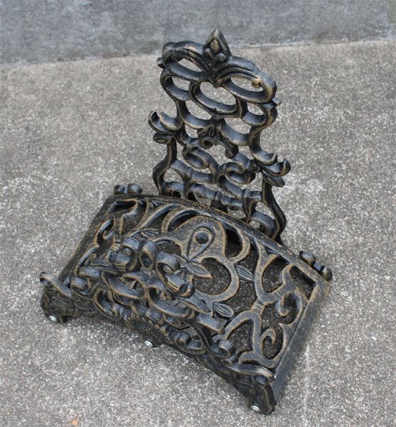 

hose holder cast aluminum vintage antique style wall mount brown ornate hose reels hanger storage stand for home cottage garden antique