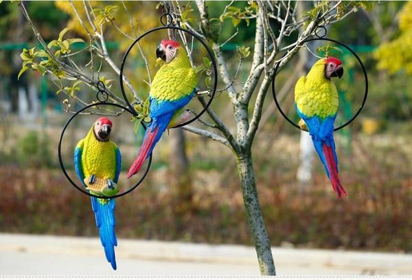 

garden decoration, outdoor garden hanging tree animal decoration, simulation parrot bird ornament resin crafts 2020