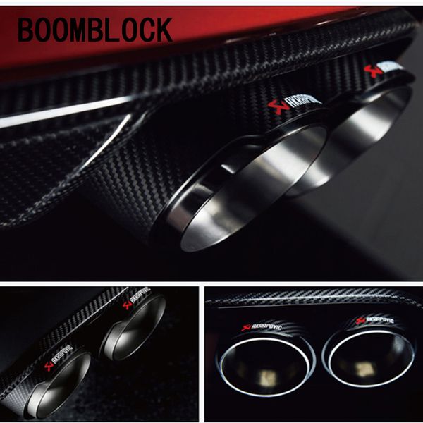 

2pcs carbon fiber akrapovic car exhaust tips cover for a4 b8 b9 a3 8v a1 q3 a6 c6 c7 q5 2017 2018 car-styling accessories