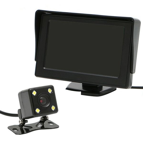 

video assistant auto car parking kit with camera screen rear view monitor 4.3inch tft lcd reversing system 2 in 1 av input