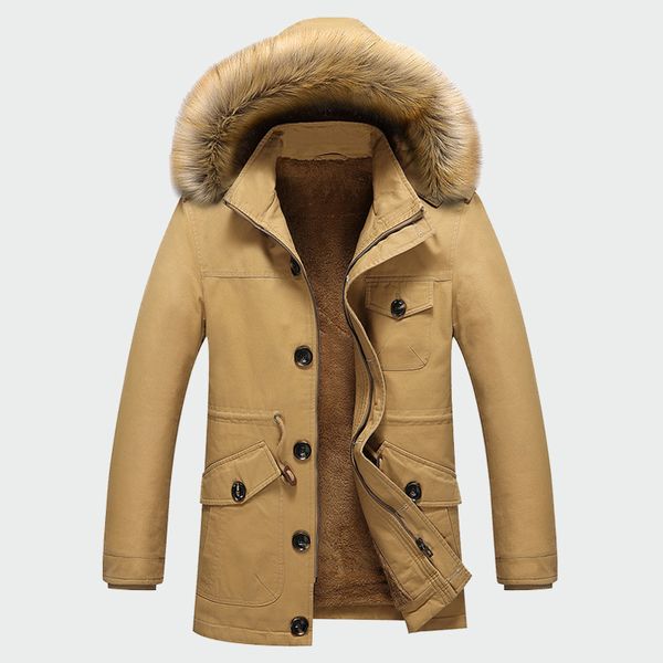 

winter men's thick coats warm male jackets padded casual hooded thermal parka new men overcoats mens brand clothing m-5xl ml071, Black