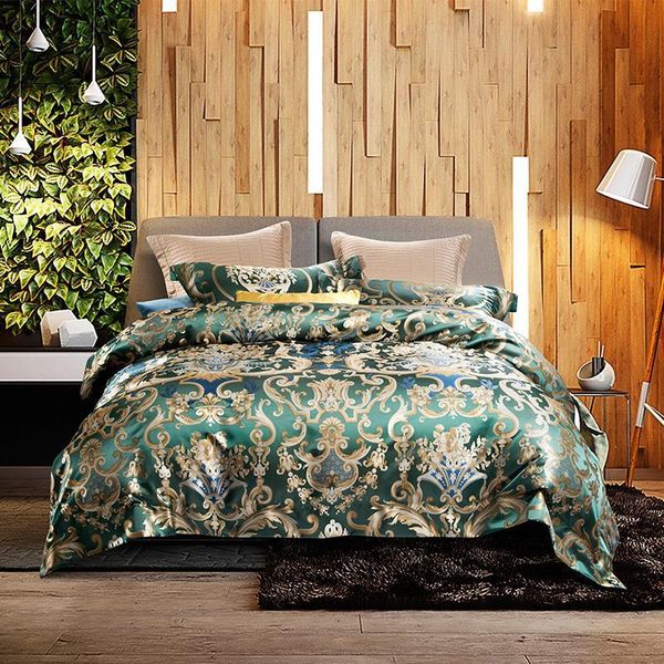 

new silk egypt cotton jacquard fantastic color bedding set duvet cover set bed sheet pillowcase  king size 4pcs