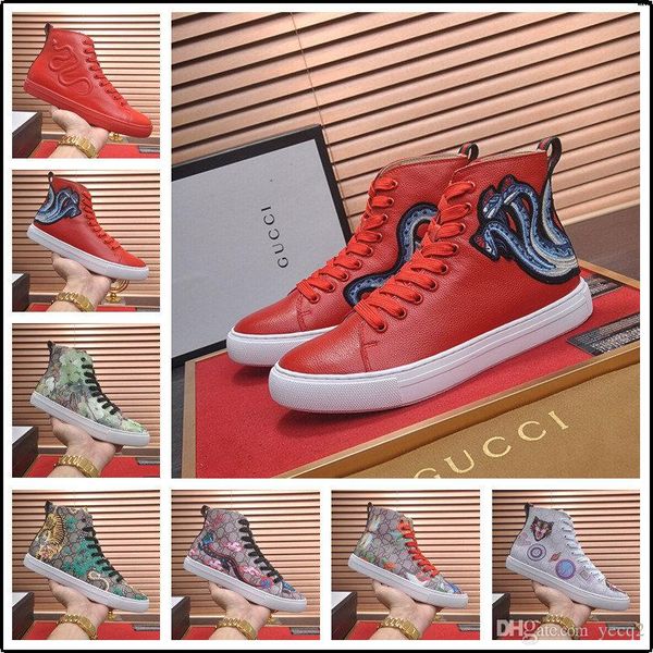 

20ss 2020 autumn mens casual shoes lace-up high men shoes fashion sneakers comfortable non-slip walking male shoes big size 39-45 yetc8, Black