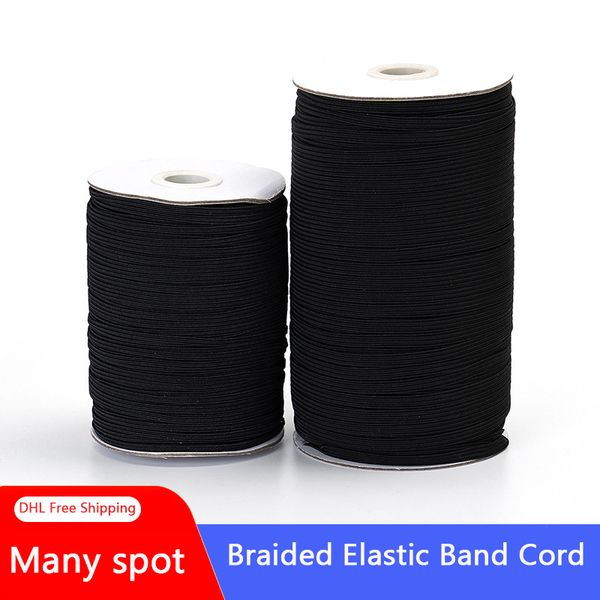 

braided elastic band 3-15mm rope thick elastic high elastic knitted sewing bed cover sleeves apparel factory direct sales m2203