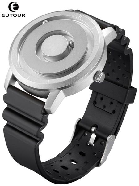 

creative eutour watch men blue rose gold black sliver magnetic ball multinational watches man quartz sports clock male reloj, Slivery;brown
