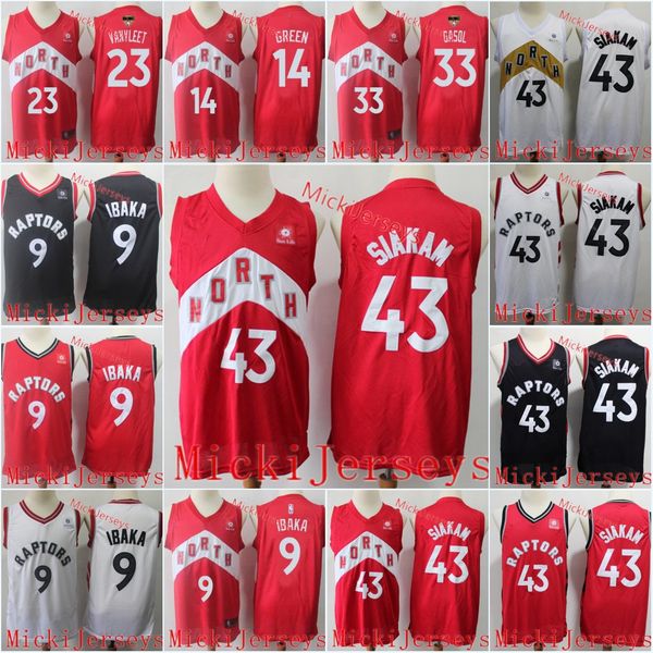 

Toronto Raptor Pascal Siakam 2019 Finals Champions Jersey #14 Danny Green #33 Marc Gasol #9 Serge Ibaka #23 Fred VanVleet Basketball Jersey