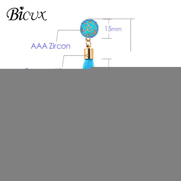 

bicux fashion bohemian tassel crystal long earrings white red silk fabric drop dangle tassel earrings for women 2019 jewelry, Silver