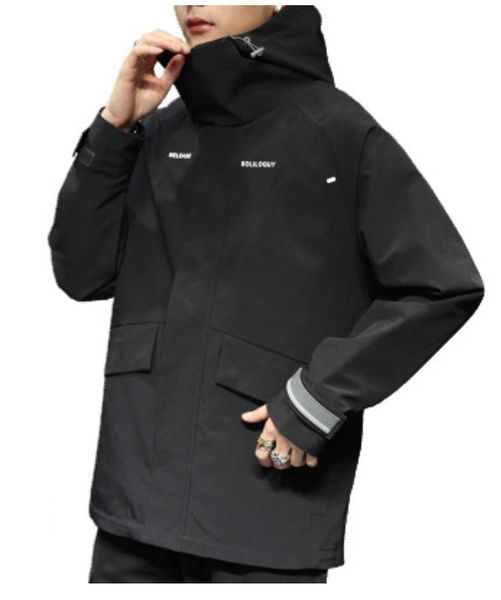 

autumn winter korean version of the new casual men's jacket tide brand hooded jacket men's clothing, Black;brown