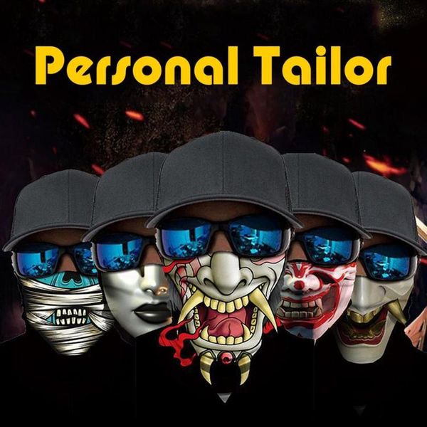 

3d печать череп цифровая печать бесшовные удивительные виды спорта езда солнцезащитный крем капюшон маска нагрудник маска пот группа