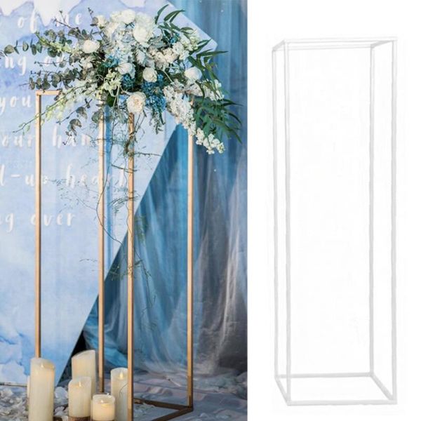 

2pcs detachable iron art party geometric flower rack floor vase column stand event decoration rustproof prop wedding centerpiece