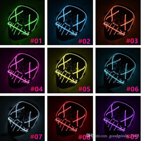 

halloween mask led light up funny masks the purge election year great festival cosplay costume supplies party mask c368