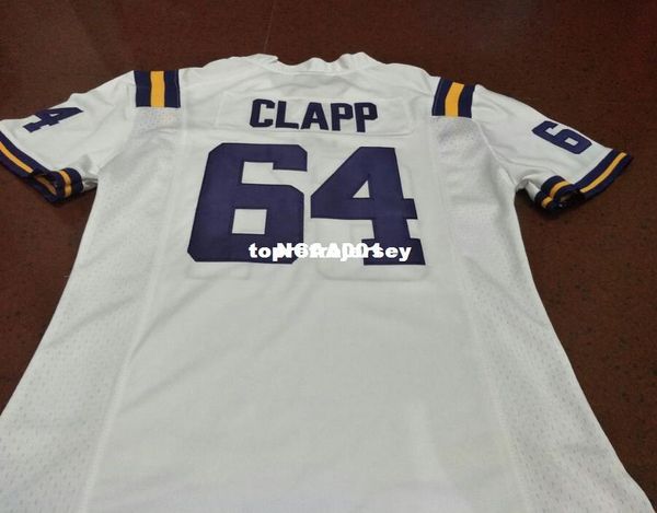 

men #64 will clapp white purple derrius guice lsu tigers or custom any name or number alumni college jersey ncaa, Black;red