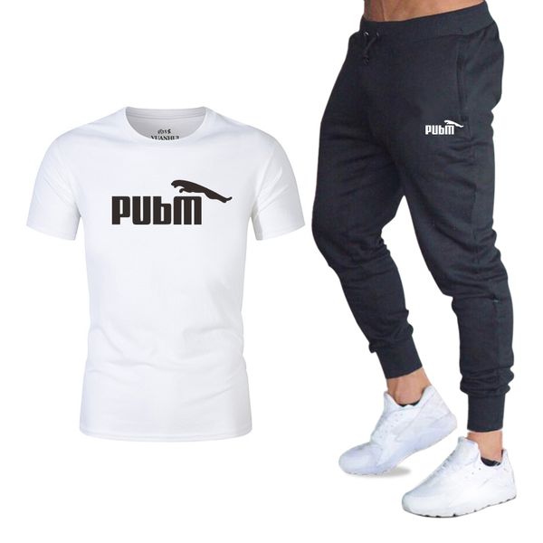 

men casual set men's sportwear fitness sets fashion summer short sleeve t-shirt pants sets male sportswear tracksuit male 2020, Gray